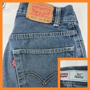 Levi's 511 Boys Skinny Jeans Blue‎ Denim Size 16 Reg 28x28